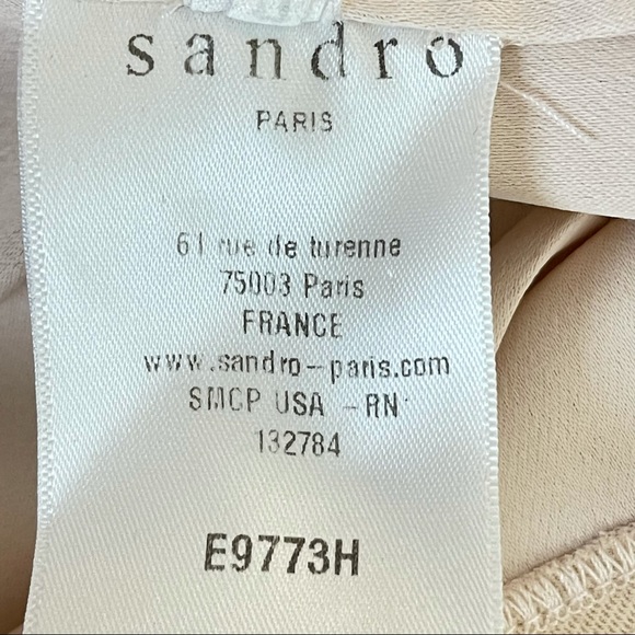 Sandro Paris Mesh Peplum Top Size 8 - Picture 10 of 12